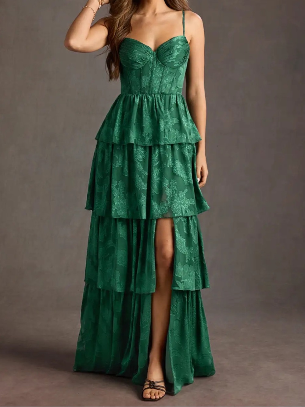 AZAZIE - Paloma Dark Green Maxi Dress